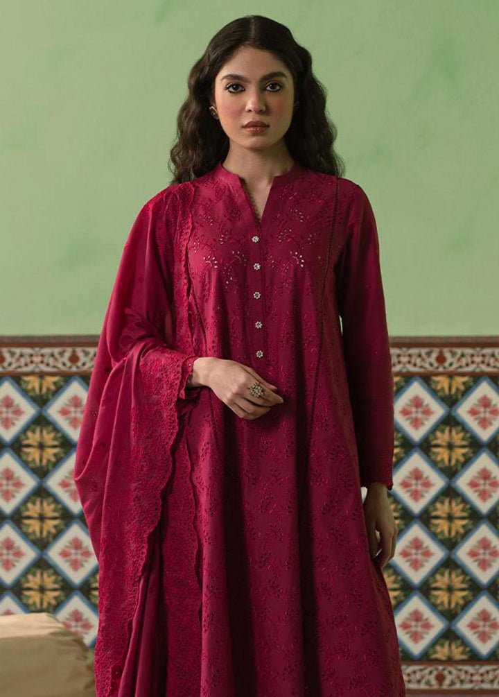 Cross Stitch Chikankari Lawn Suits Unstitched 3 Piece CS24C Cerise Loft - Summer Collection