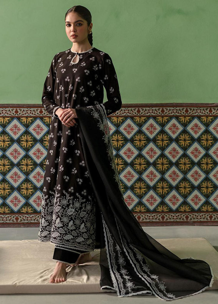 Cross Stitch Chikankari Lawn Suits Unstitched 3 Piece CS24C Dusky Sable - Summer Collection