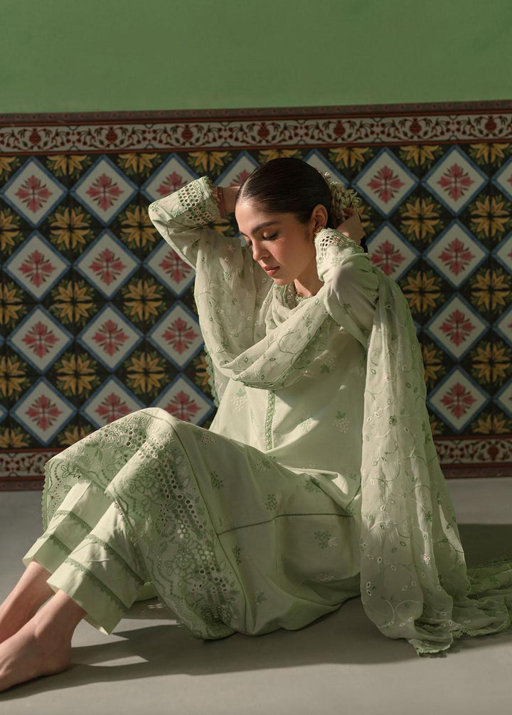 Cross Stitch Chikankari Lawn Suits Unstitched 3 Piece CS24C Icy Mint - Summer Collection