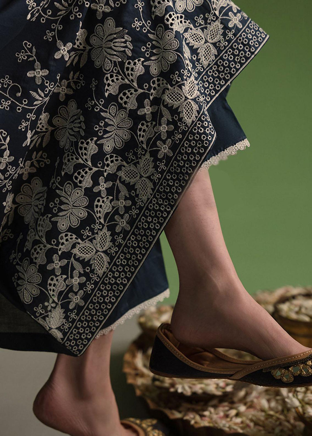 Cross Stitch Chikankari Lawn Suits Unstitched 3 Piece CS24C Insignia Blue - Summer Collection