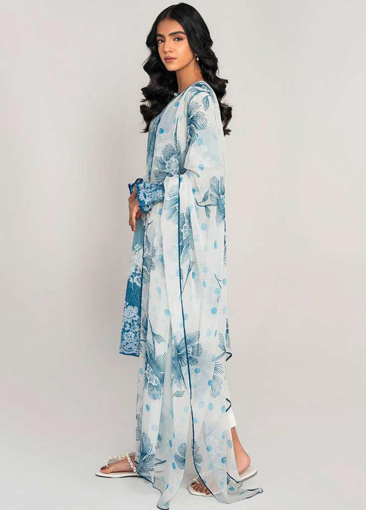 Daily Lawn By Cross Stitch Printed Lawn Suits Unstitched 3 Piece CS23D 07 LUNAR SKY - Summer Collection