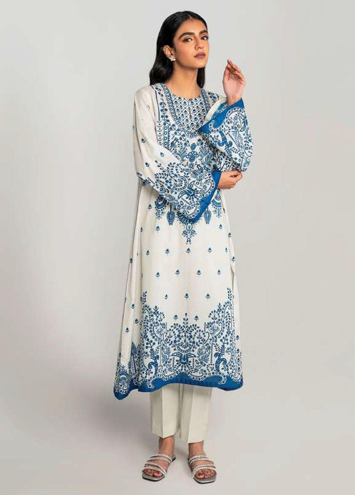 Daily Lawn By Cross Stitch Printed Lawn Suits Unstitched 2 Piece CS23D 20 WINSOME BUZZ - Summer Collection