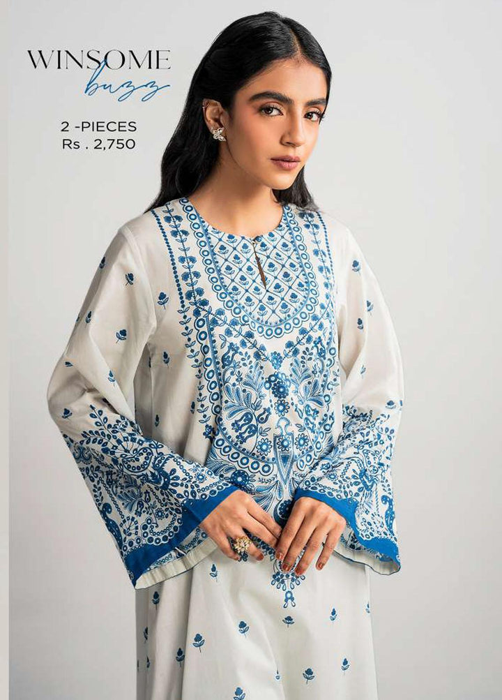 Daily Lawn By Cross Stitch Printed Lawn Suits Unstitched 2 Piece CS23D 20 WINSOME BUZZ - Summer Collection