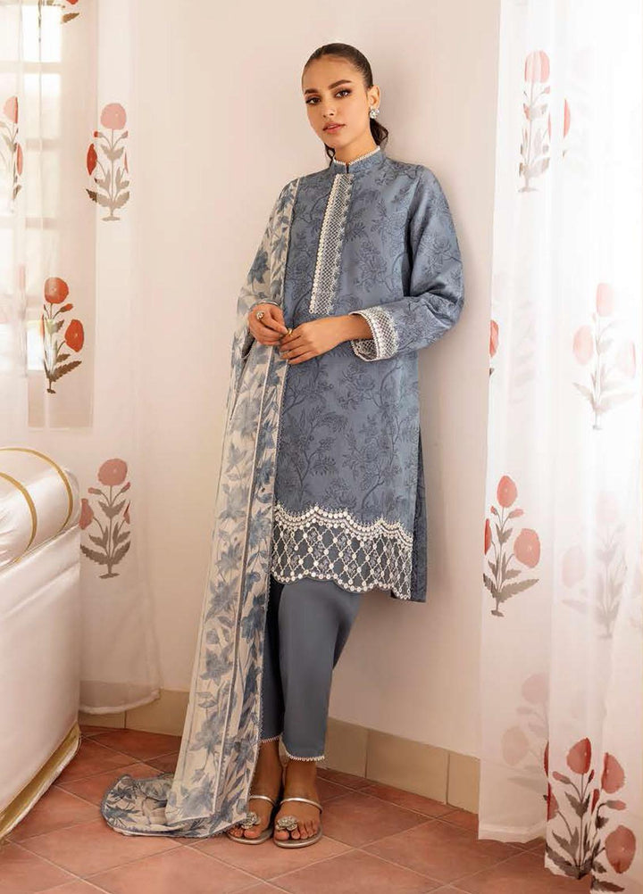 Cross Stitch Embroidered Jacquard Suits Unstitched 3 Piece CS23EL 01 Beryl Fern - Eid Collection