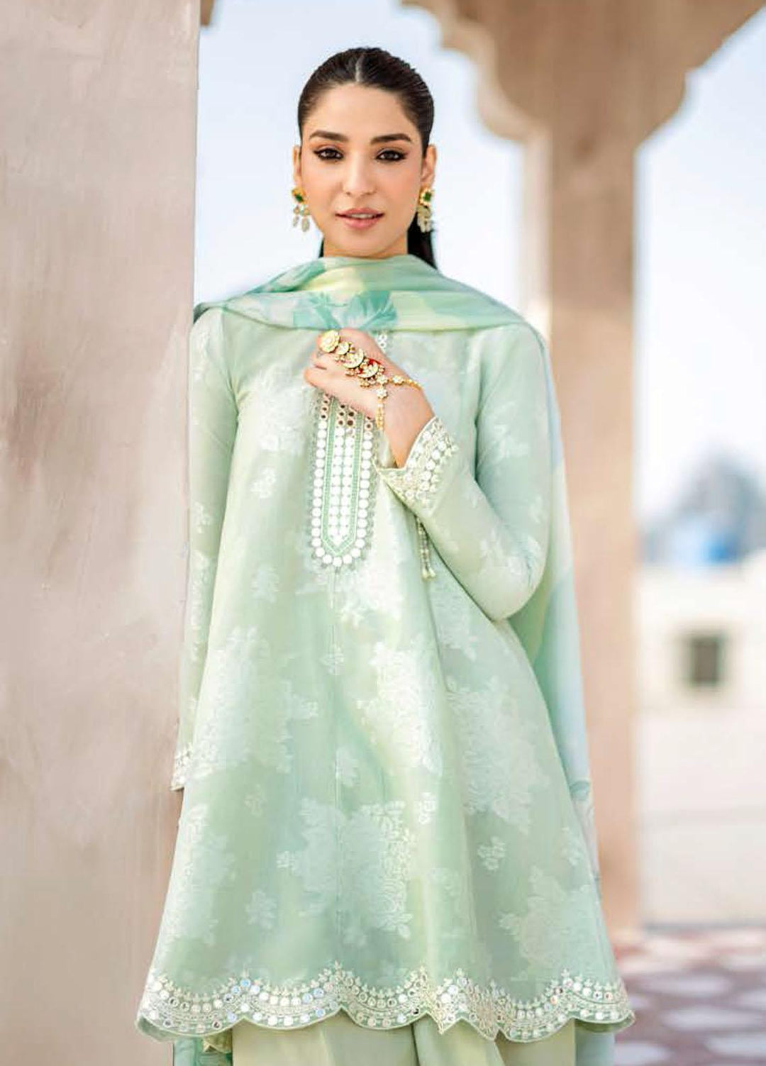 Cross Stitch Embroidered Jacquard Suits Unstitched 3 Piece CS23EL 03 Eden Glow - Eid Collection
