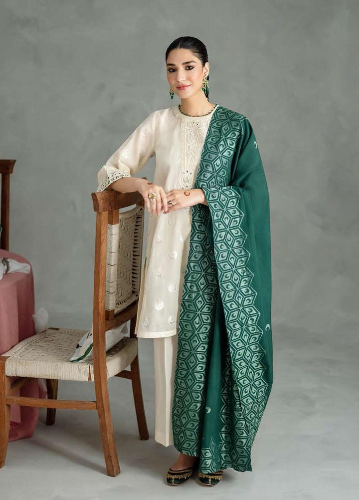 Cross Stitch Embroidered Jacquard Suits Unstitched 3 Piece CS23EL 06 Moon Beam - Eid Collection