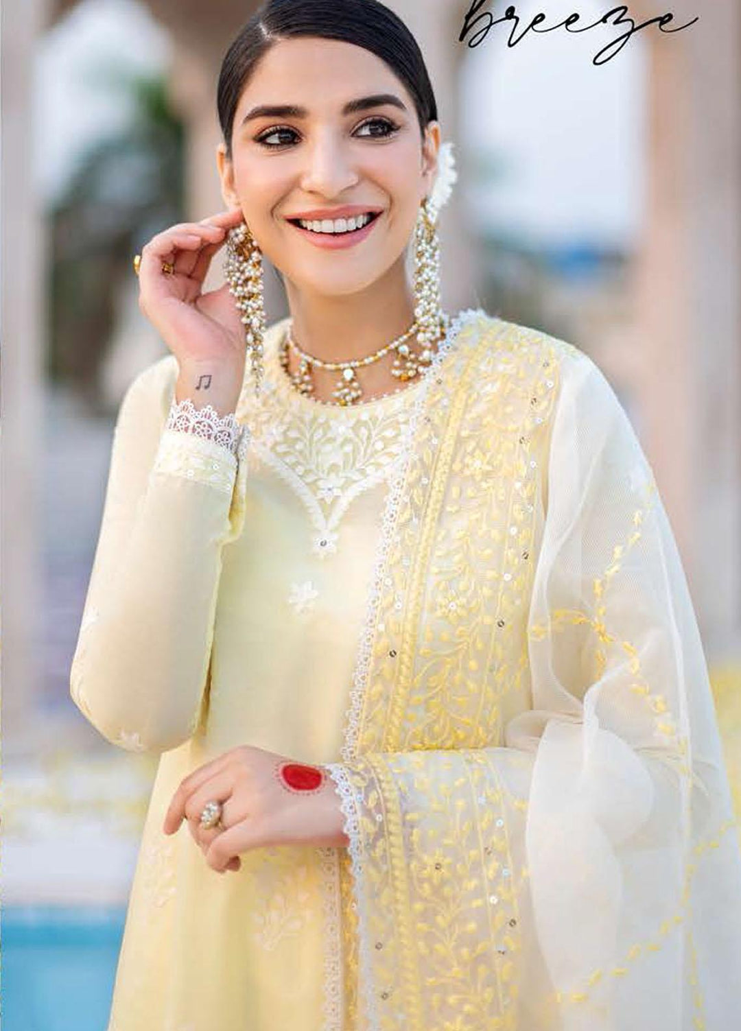 Cross Stitch Embroidered Lawn Suits Unstitched 3 Piece CS23EL 13 Summer Breeze - Eid Collection