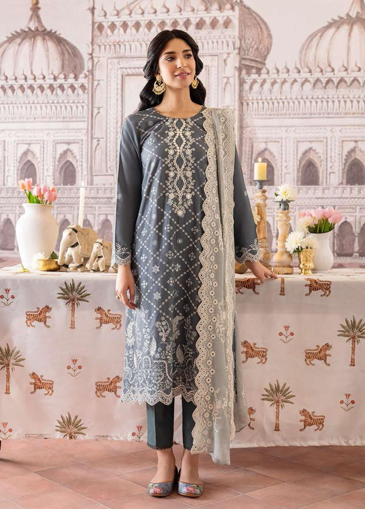 Cross Stitch Embroidered Lawn Suits Unstitched 3 Piece CS23EL 14 Tender Frost - Eid Collection