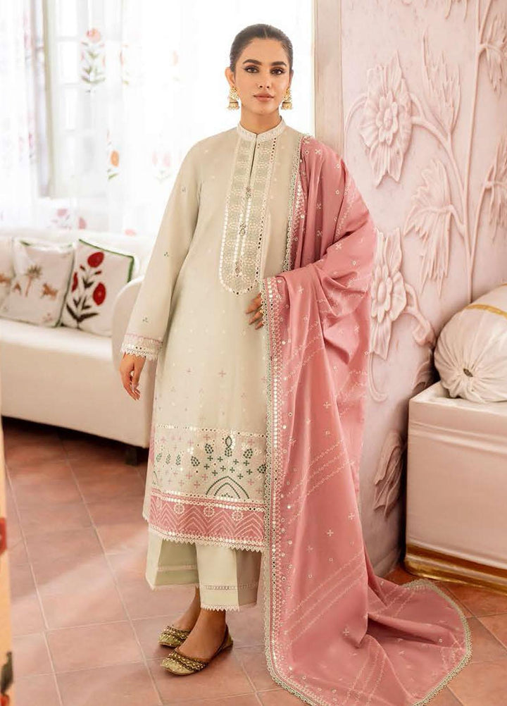 Cross Stitch Embroidered Lawn Suits Unstitched 3 Piece CS23EL 15 Verdell Sage - Eid Collection