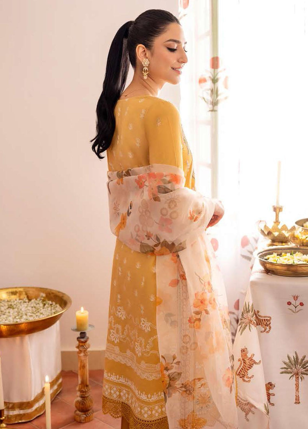 Cross Stitch Embroidered Lawn Suits Unstitched 3 Piece CS23EL 16 Vigour Floret - Eid Collection