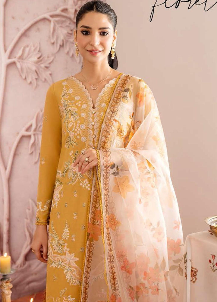 Cross Stitch Embroidered Lawn Suits Unstitched 3 Piece CS23EL 16 Vigour Floret - Eid Collection