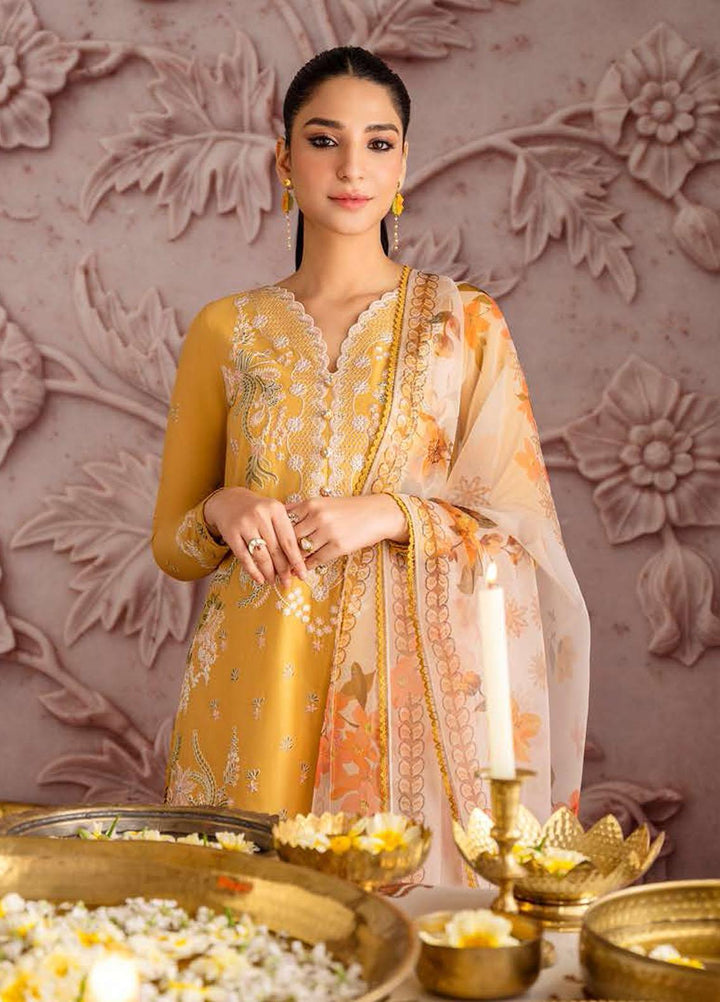 Cross Stitch Embroidered Lawn Suits Unstitched 3 Piece CS23EL 16 Vigour Floret - Eid Collection