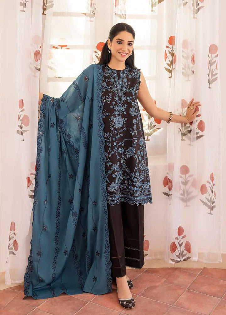 Cross Stitch Printed Lawn Suits Unstitched 3 Piece CS23EL 18 Dark Arcade - Eid Collection
