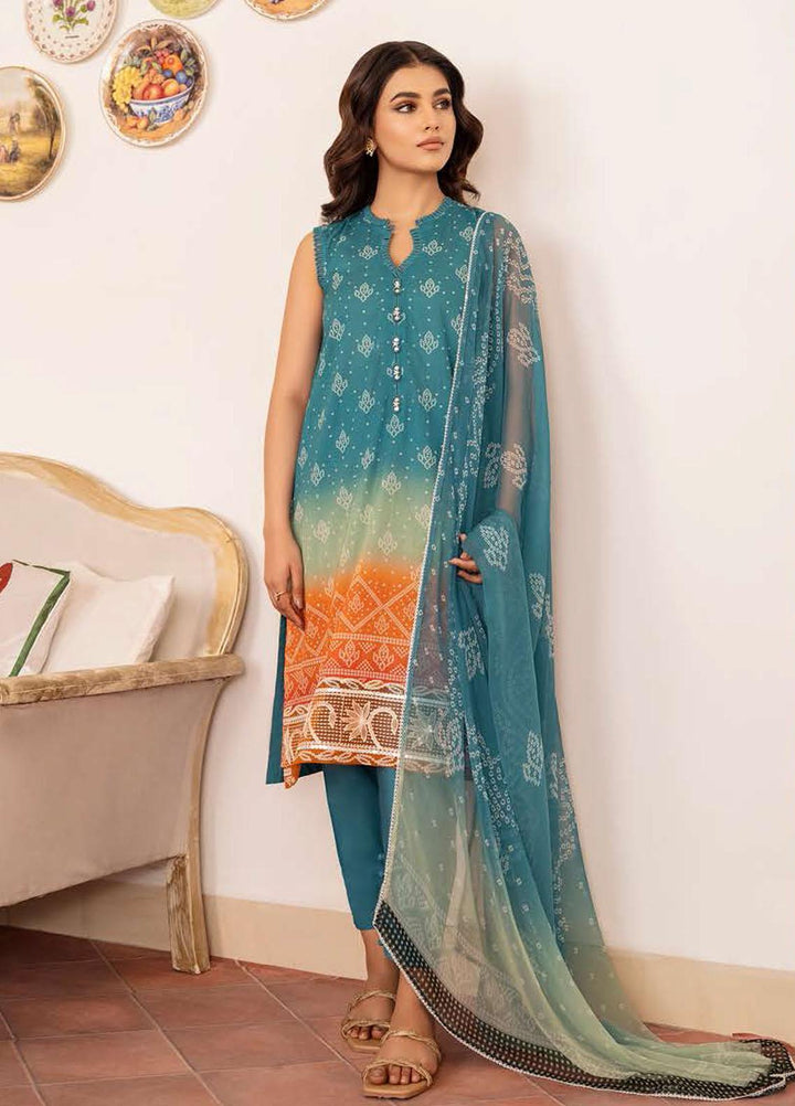 Cross Stitch Embroidered Lawn Suits Unstitched 3 Piece CS23EL 19 Dion Lake - Eid Collection