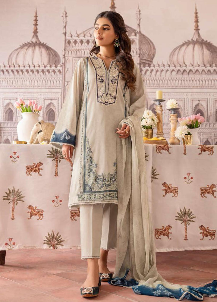 Cross Stitch Embroidered Lawn Suits Unstitched 3 Piece CS23EL 20 Minty Meadow - Eid Collection