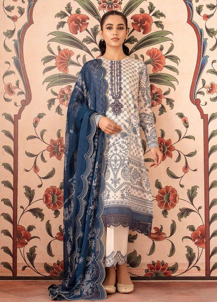 Cross Stitch Embroidered Lawn Suits Unstitched 3 Piece CS23EL 23 Prime illusion - Eid Collection
