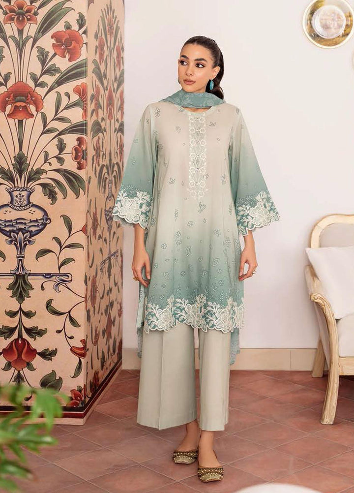 Cross Stitch Embroidered Lawn Suits Unstitched 3 Piece CS23EL 25 Vivid Muse - Eid Collection