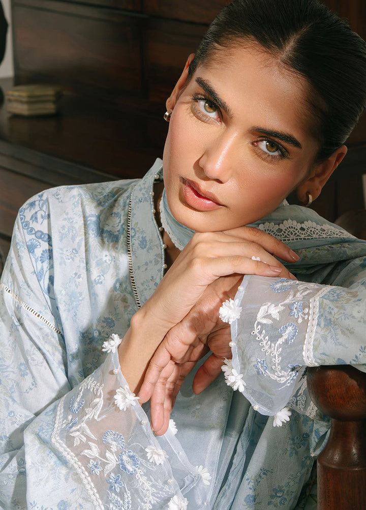 Cross Stitch Embroidered Cambric Suits Unstitched 3 Piece CS25MPU Beryl Frost - Summer Collection