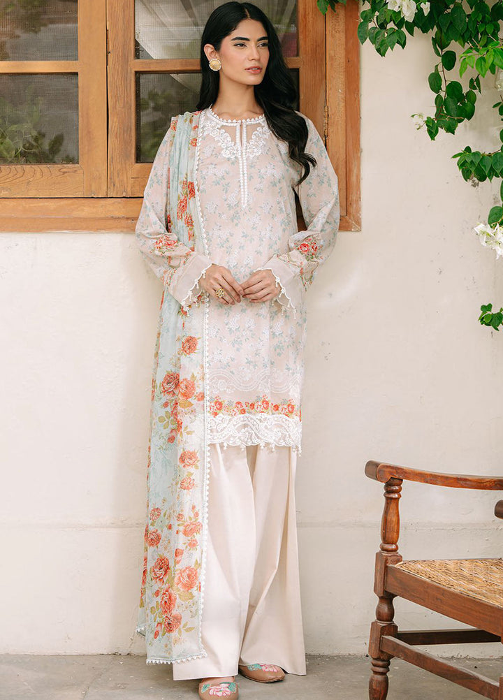 Cross Stitch Embroidered Cambric Suits Unstitched 3 Piece CS25MPU Creamy Splash - Summer Collection
