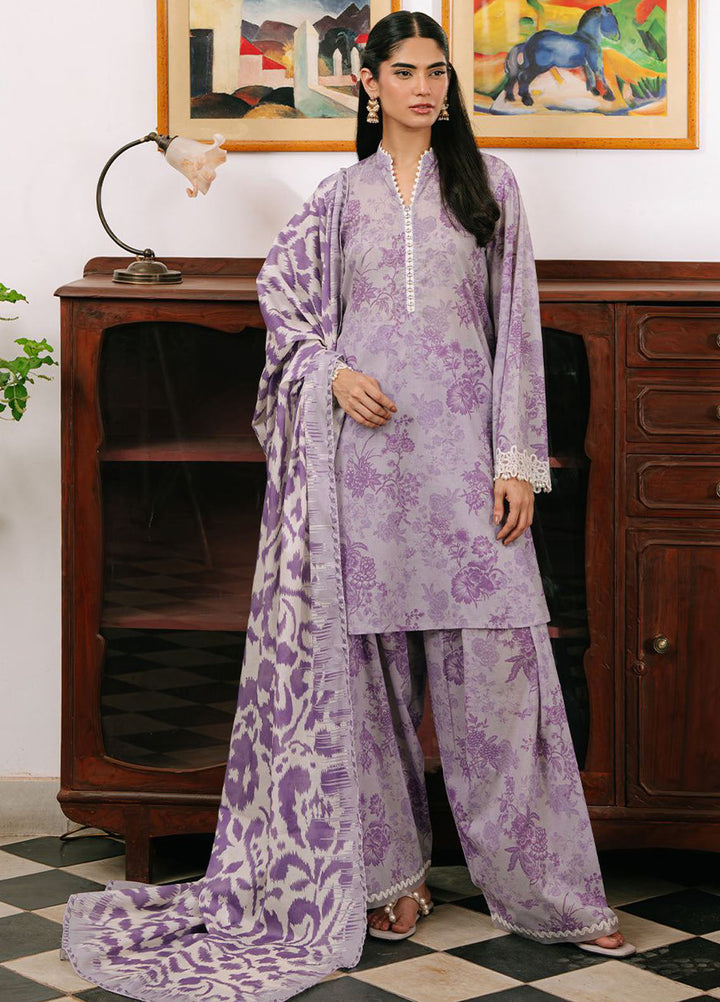 Cross Stitch Embroidered Cambric Suits Unstitched 3 Piece CS25MPU Floral Musk - Summer Collection