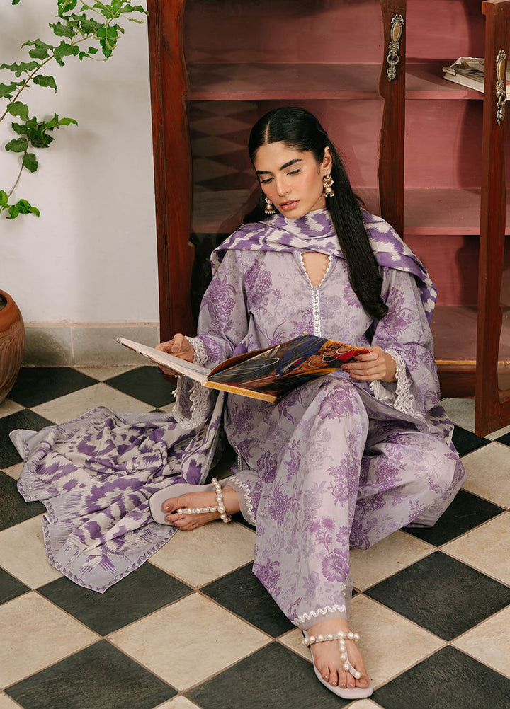 Cross Stitch Embroidered Cambric Suits Unstitched 3 Piece CS25MPU Floral Musk - Summer Collection