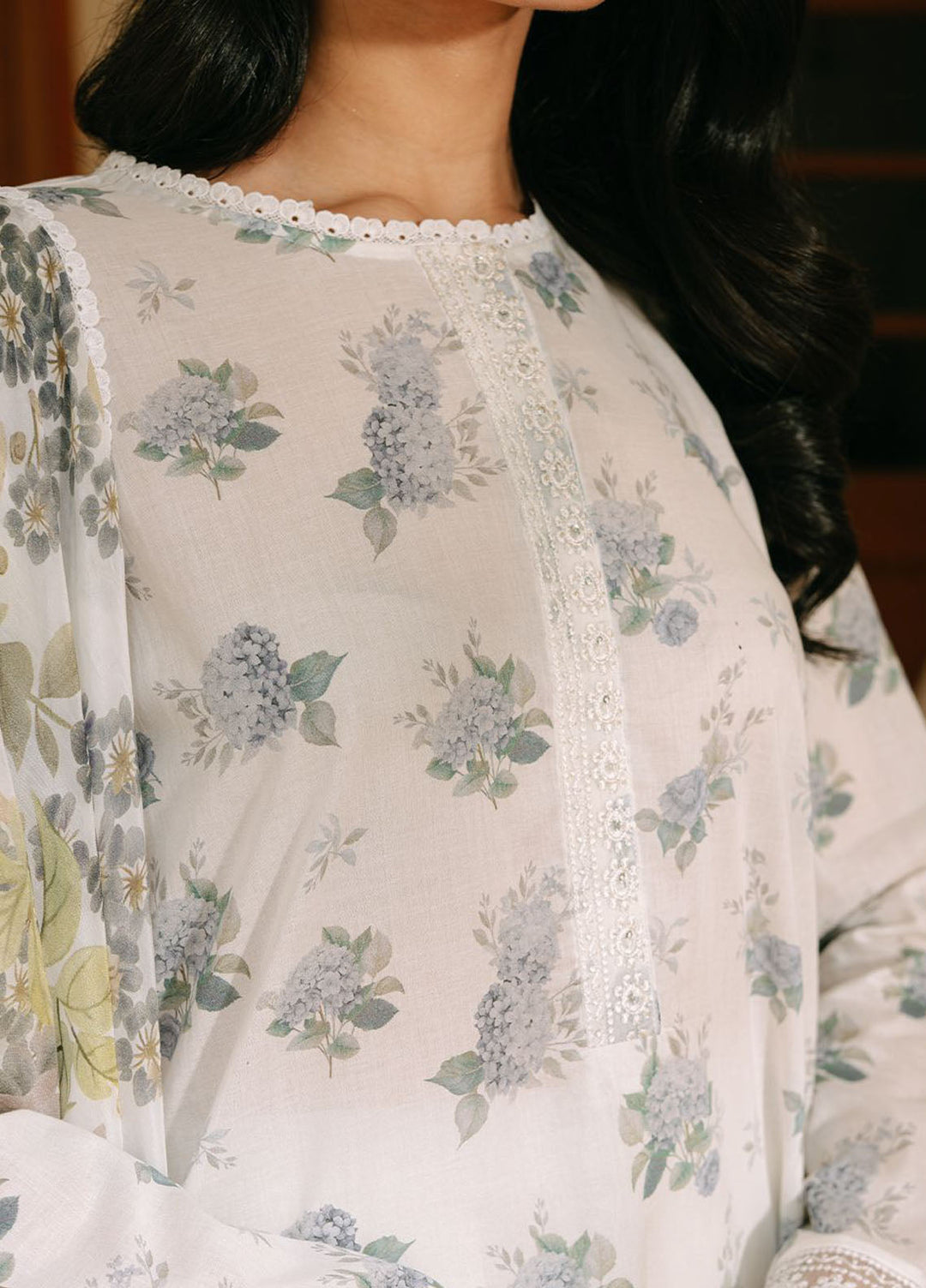 Cross Stitch Embroidered Cambric Suits Unstitched 3 Piece CS25MPU Ice Tale - Summer Collection