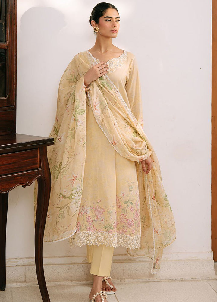Cross Stitch Embroidered Cambric Suits Unstitched 3 Piece CS25MPU Lilly Garden - Summer Collection
