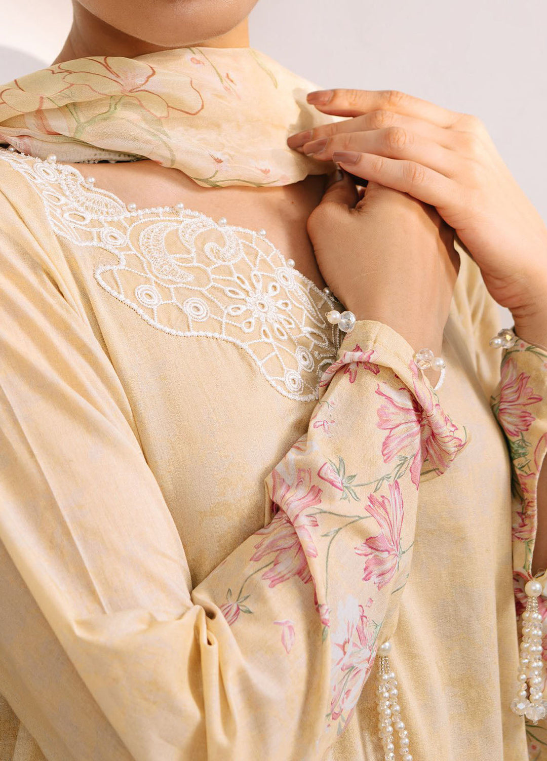 Cross Stitch Embroidered Cambric Suits Unstitched 3 Piece CS25MPU Lilly Garden - Summer Collection