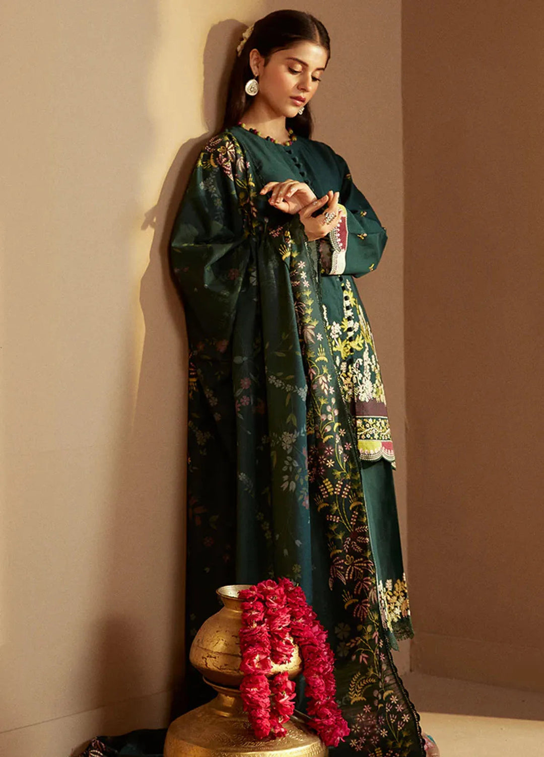 Cross Stitch Embroidered Khaddar Suits Unstitched 3 Piece CS24W Emerald Forest - Winter Collection