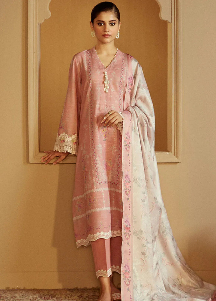 Cross Stitch Embroidered Khaddar Suits Unstitched 3 Piece CS24W Rosy Dew - Winter Collection