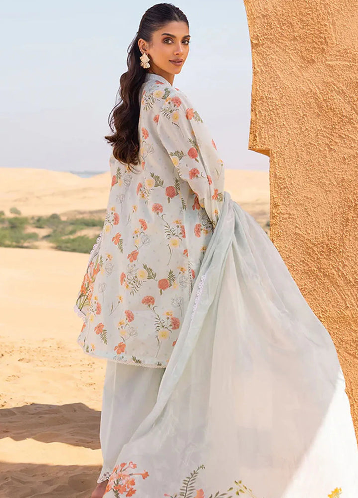 Cross Stitch Embroidered Lawn Suit Unstitched 3 Piece CS24EL2  Aqua Glaze - Summer Collection