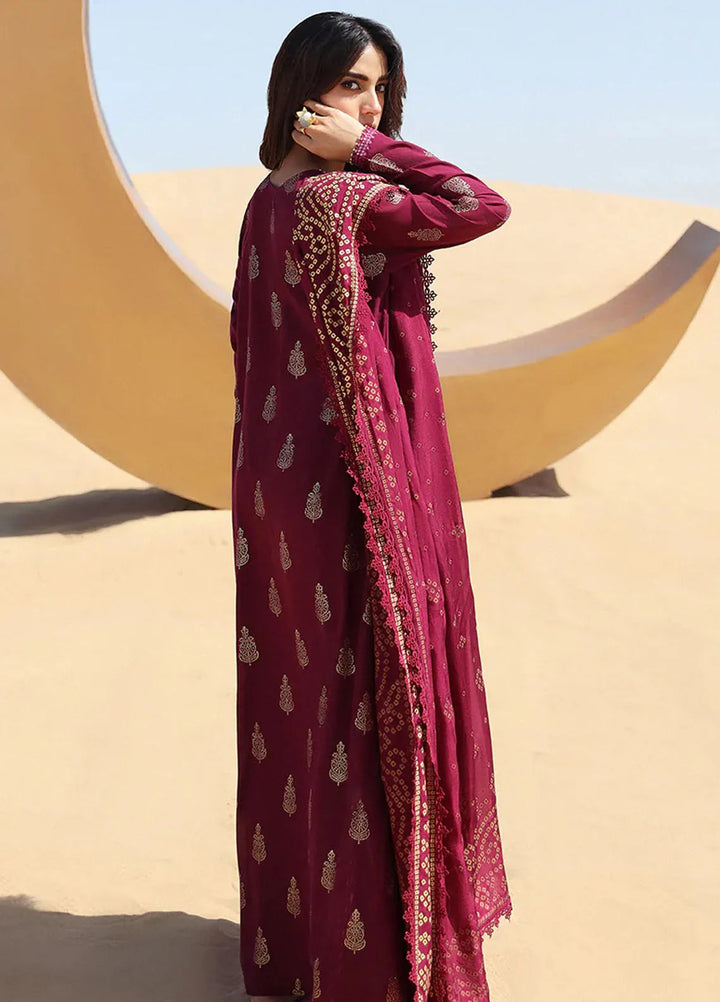 Cross Stitch Embroidered Cotton Jacquard Suit Unstitched 3 Piece CS24EL2  Crimson Aura - Summer Collection