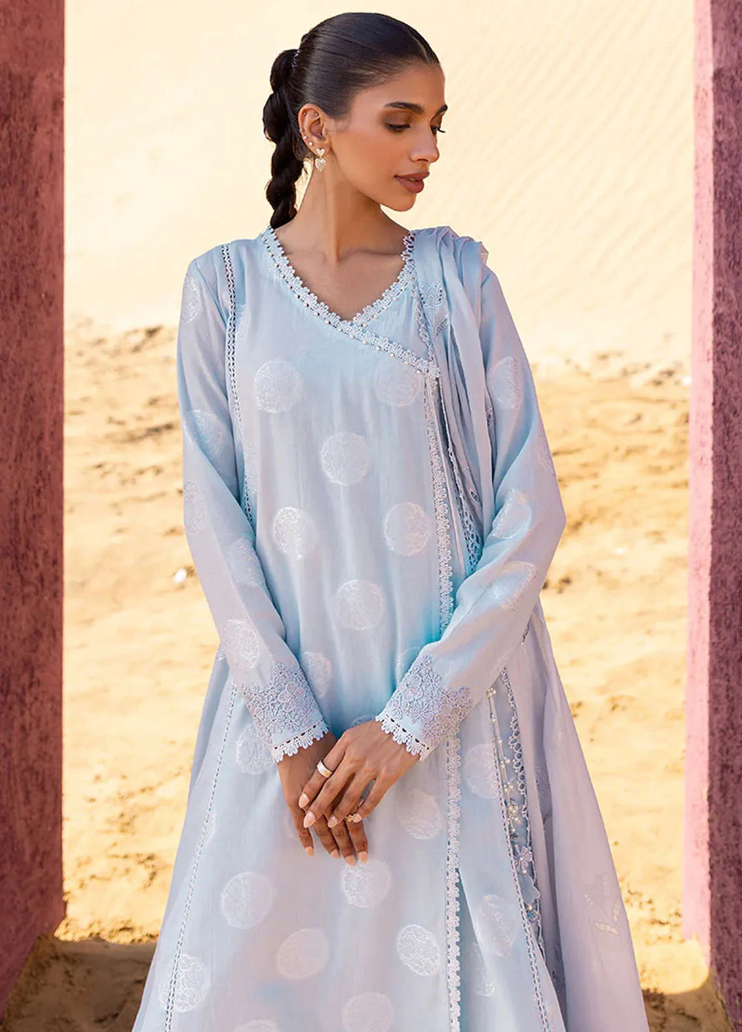 Cross Stitch Embroidered Cotton Jacquard Suit Unstitched 3 Piece CS24EL2  Crystal Glare - Summer Collection