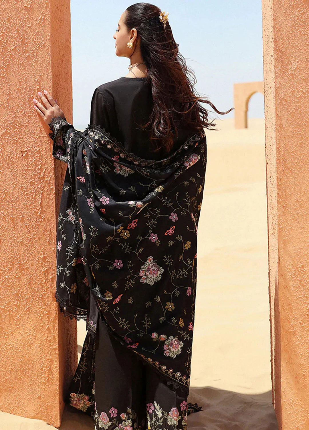 Cross Stitch Embroidered Lawn Suit Unstitched 3 Piece CS24EL2  Deep Shadow - Summer Collection