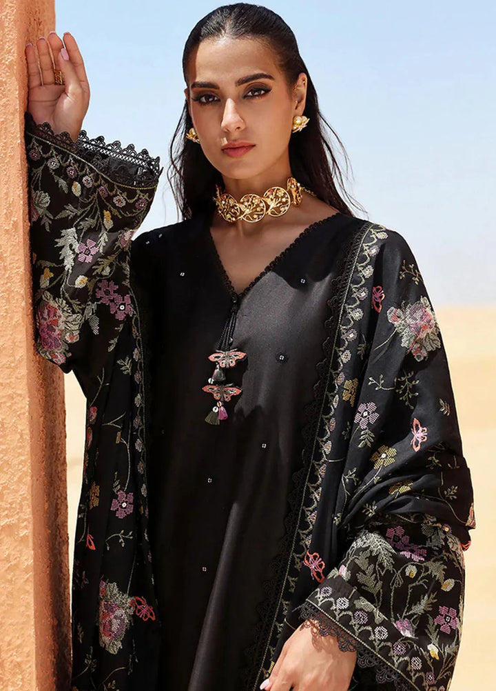 Cross Stitch Embroidered Lawn Suit Unstitched 3 Piece CS24EL2  Deep Shadow - Summer Collection