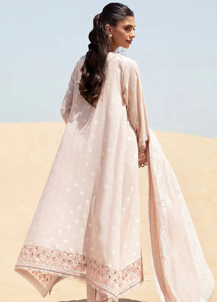 Cross Stitch Embroidered Cotton Jacquard Suit Unstitched 3 Piece CS24EL2  Dusty Rose - Summer Collection