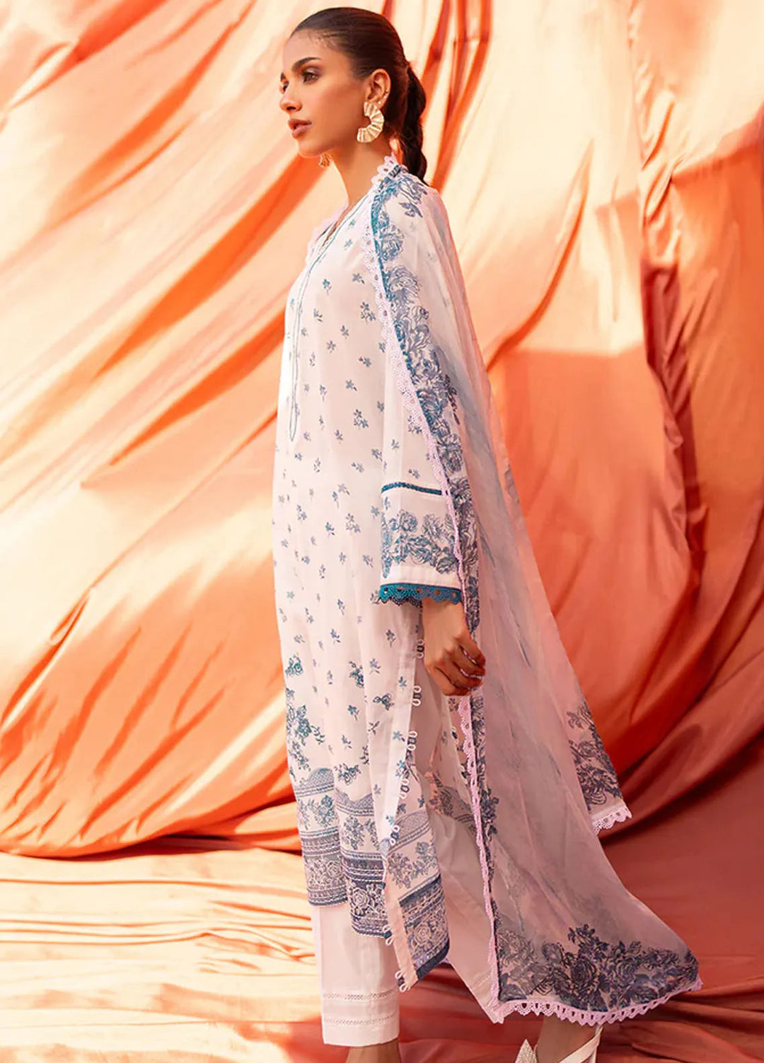 Cross Stitch Embroidered Lawn Suit Unstitched 3 Piece CS24EL2  Floret Vogue - Summer Collection