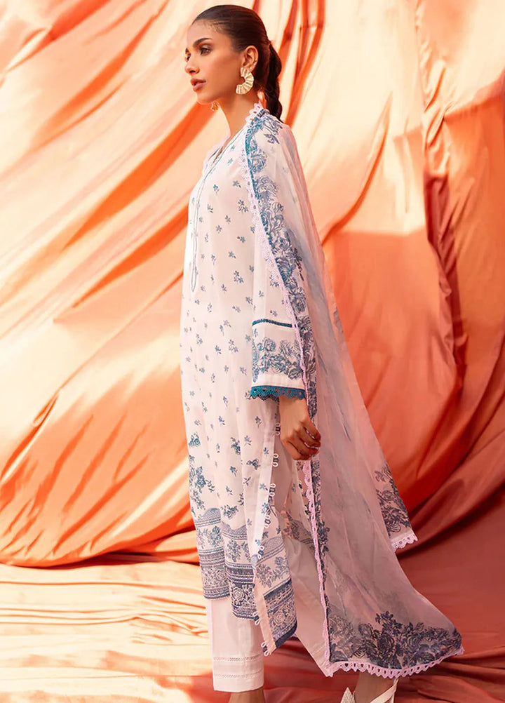 Cross Stitch Embroidered Lawn Suit Unstitched 3 Piece CS24EL2  Floret Vogue - Summer Collection