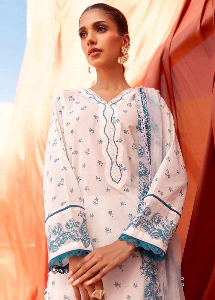 Cross Stitch Embroidered Lawn Suit Unstitched 3 Piece CS24EL2  Floret Vogue - Summer Collection