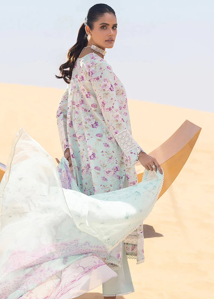 Cross Stitch Embroidered Lawn Suit Unstitched 3 Piece CS24EL2  Grey Mist - Summer Collection