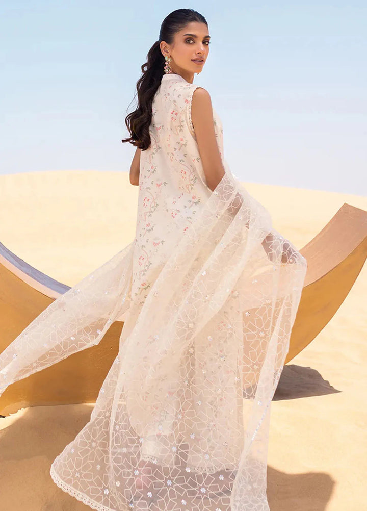 Cross Stitch Embroidered Lawn Suit Unstitched 3 Piece CS24EL2  Ivory Glow - Summer Collection