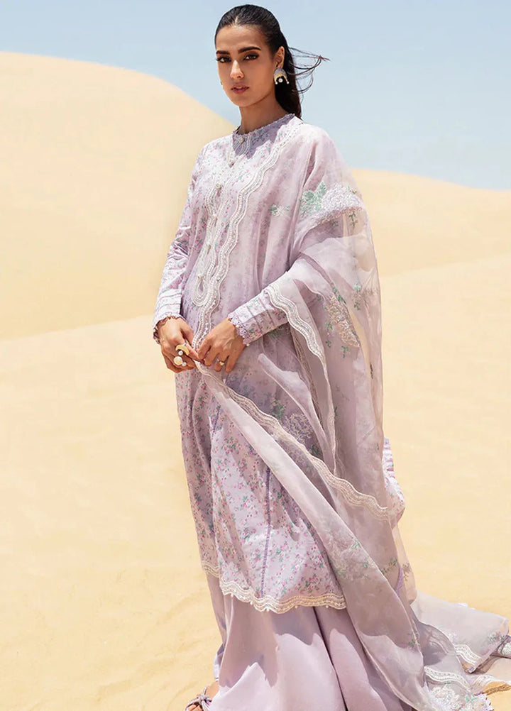 Cross Stitch Embroidered Lawn Suit Unstitched 3 Piece CS24EL2  Lavender Fog - Summer Collection