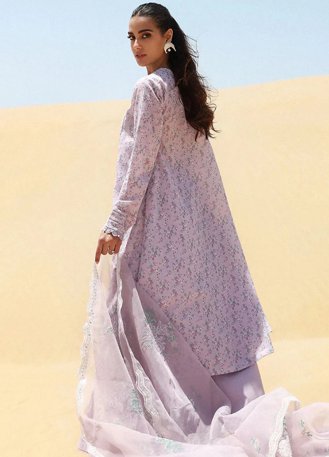 Cross Stitch Embroidered Lawn Suit Unstitched 3 Piece CS24EL2  Lavender Fog - Summer Collection