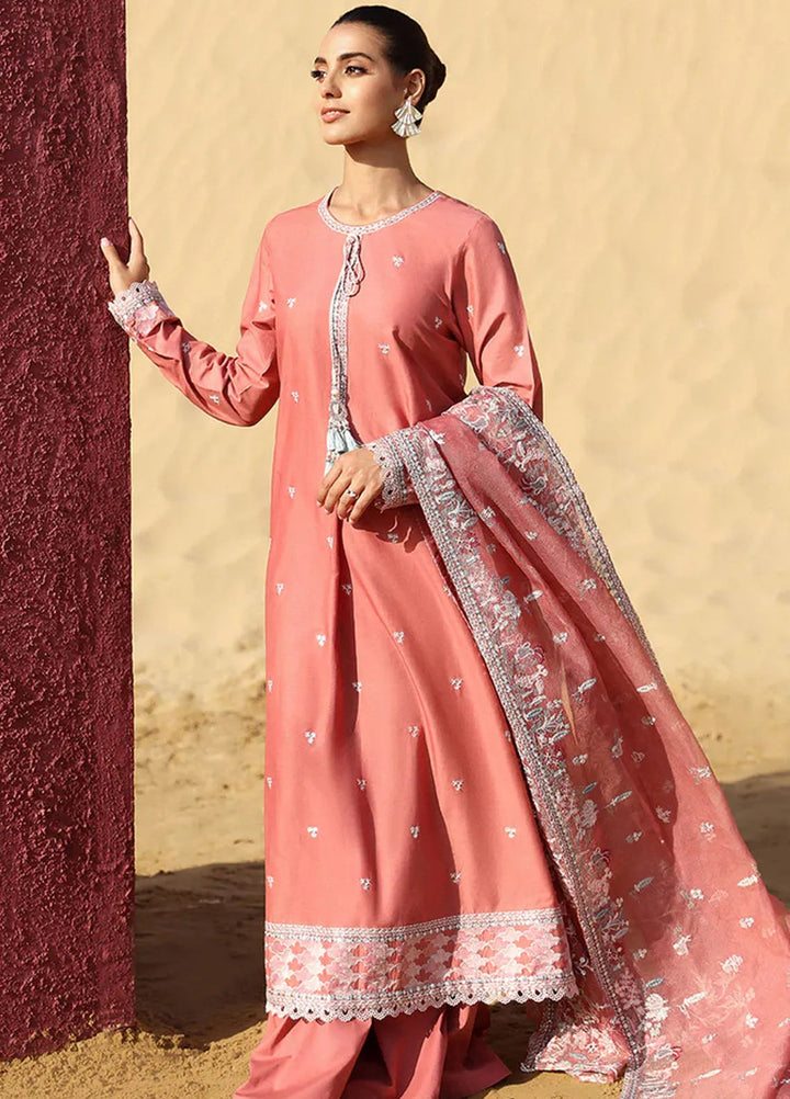 Cross Stitch Embroidered Lawn Suit Unstitched 3 Piece CS24EL2  Mulberry Blush - Summer Collection