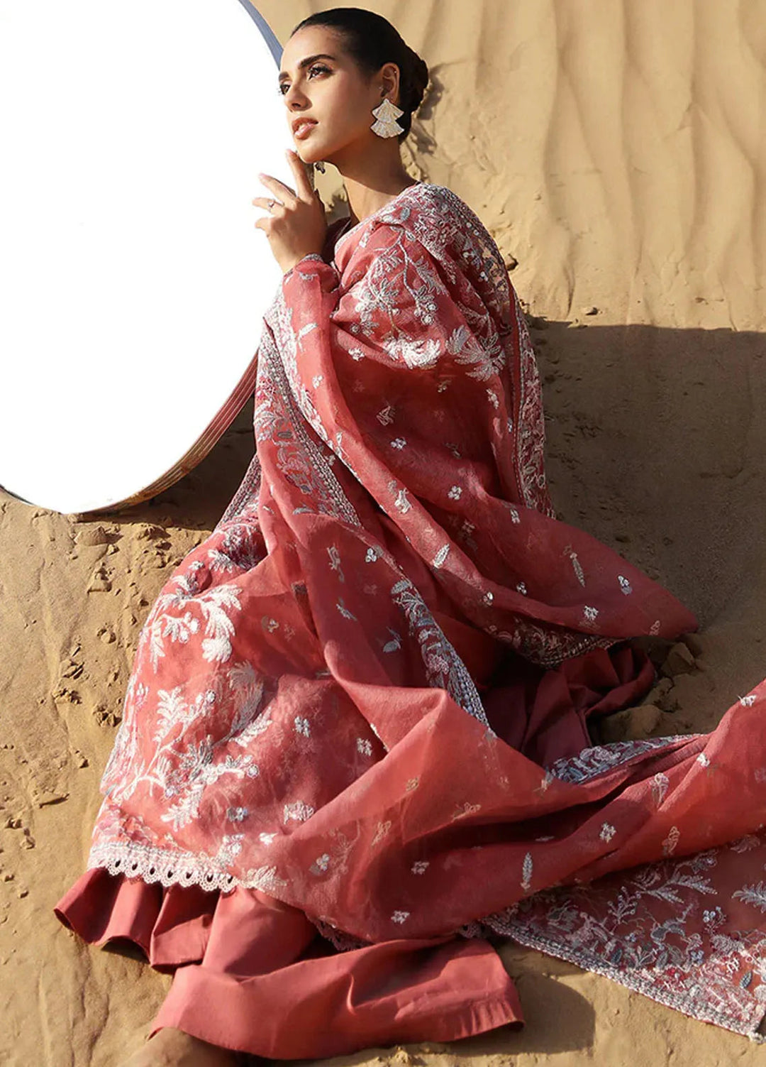 Cross Stitch Embroidered Lawn Suit Unstitched 3 Piece CS24EL2  Mulberry Blush - Summer Collection