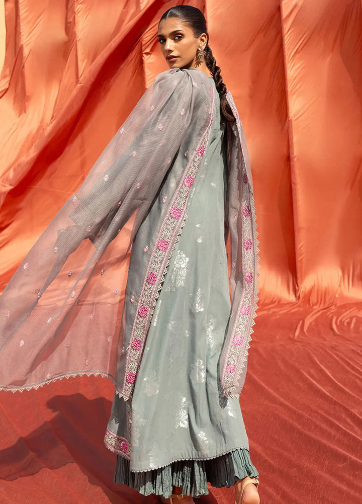 Cross Stitch Embroidered Cotton Jacquard Suit Unstitched 3 Piece CS24EL2  Silver Shine - Summer Collection