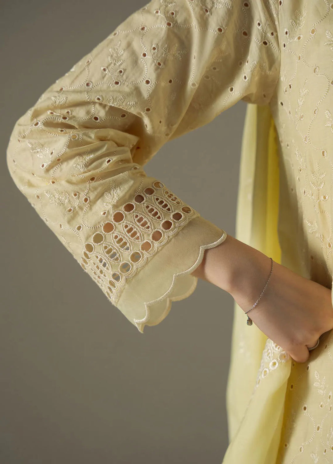 Cross Stitch Embroidered Lawn Suit Unstitched 3 Piece CS25CS Lemon Zest - Summer Collection