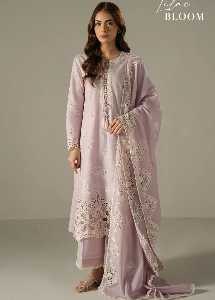 Cross Stitch Embroidered Lawn Suit Unstitched 3 Piece CS25CS Lilac Bloom - Summer Collection