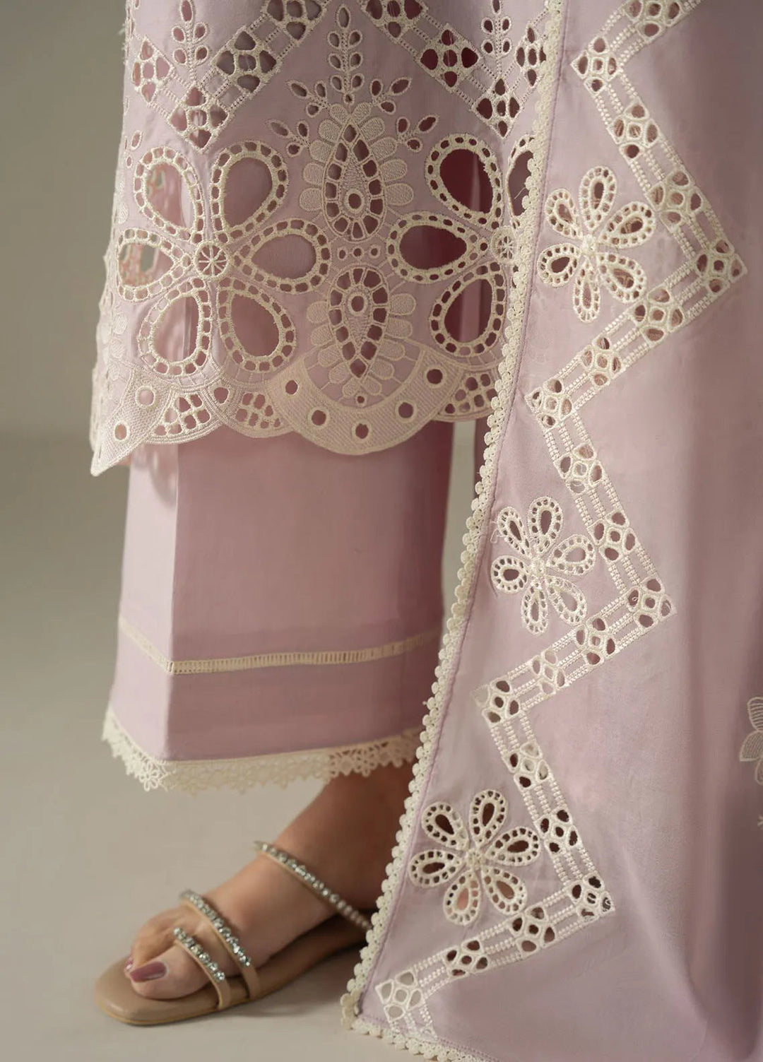 Cross Stitch Embroidered Lawn Suit Unstitched 3 Piece CS25CS Lilac Bloom - Summer Collection