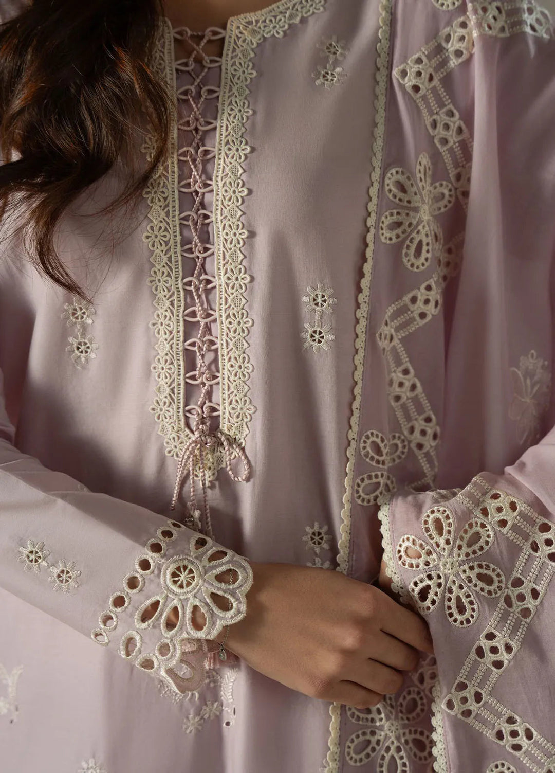 Cross Stitch Embroidered Lawn Suit Unstitched 3 Piece CS25CS Lilac Bloom - Summer Collection